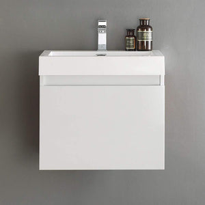 Fresca FCB8006WH-I Fresca Nano 24" White Modern Bathroom Cabinet w/ Integrated Sink