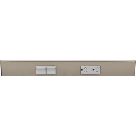 Task Lighting TRS18-2G-SN-LS 18" TR Switch Series Angle Power Strip, Left Switches, Satin Nickel Finish, Grey Switches and Receptacles