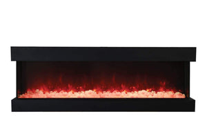 Amantii 72-TRU-VIEW-XL Tru View Deep Smart Electric - 72" Indoor / Outdoor WiFi Enabled 3 Sided Fireplace Featuring a depth of 14 1/4", MultiFunction Remote Control, Multi Speed Flame Motor, and a Selection of Media Options
