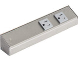 Task Lighting APT42-5G-P-SN 42" APT Series Slim Angle Power Strip, Satin Nickel Finish, Grey Receptacles