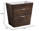 Fresca FCB8532RW Fresca Milano 32" Rosewood Modern Bathroom Cabinet