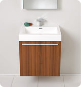 Fresca FCB8058TK-I Fresca Alto 23" Teak Modern Bathroom Cabinet w/ Integrated Sink