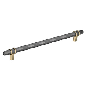 Amerock Cabinet Pull Black Chrome/Golden Champagne 10-1/16 inch (256 mm) Center-to-Center London 1 Pack Drawer Pull Drawer Handle Cabinet Hardware