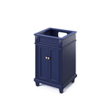 Jeffrey Alexander VKITDOU24BLWCR 24" Hale Blue Douglas Vanity, White Carrara Marble Vanity Top, undermount rectangle bowl
