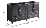 Fresca FCB20-3030ES Fresca Oxford 59" Espresso Traditional Double Sink Bathroom Cabinets