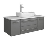 Fresca FCB6142GR-VSL-CWH-V Fresca Lucera 42" Gray Wall Hung Modern Bathroom Cabinet w/ Top & Vessel Sink