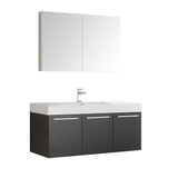 Fresca FVN8092BW Fresca Vista 48" Black Wall Hung Modern Bathroom Vanity w/ Medicine Cabinet