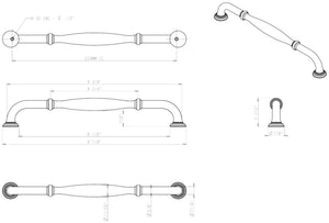 Jeffrey Alexander 658-224SBZ 224 mm Center-to-Center Satin Bronze Tiffany Cabinet Pull