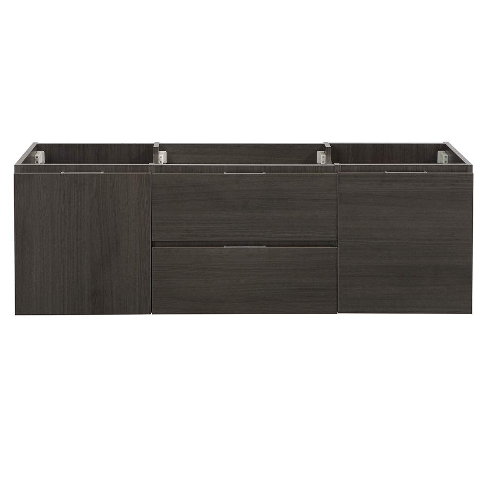 Fresca FCB8360GG-D Fresca Valencia 60" Dark Slate Gray Wall Hung Double Sink Modern Bathroom Cabinet