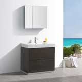 Fresca FVN8436WH Fresca Valencia 36" Glossy White Free Standing Modern Bathroom Vanity w/ Medicine Cabinet