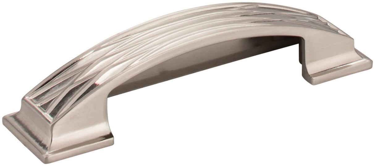 Jeffrey Alexander 536-96SN 96 mm Center-to-Center Satin Nickel Square Geometric Pattern Aberdeen Cabinet Cup Pull