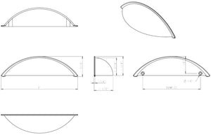 Jeffrey Alexander 8236AB 96 mm Center-to-Center Brushed Antique Brass Bordeaux Cabinet Cup Pull