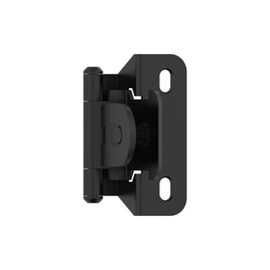 Amerock BPR8715FB Cabinet Hinge 1/4 in (6 mm) Overlay Single Demountable Partial Wrap Matte Black Kitchen Cabinet Door Hinge 1 Pair/2 Pack Functional Hardware