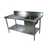 John Boos EPT8R5-3060SSK-R Work Table With Sink(s) - 60" Stainless Steel