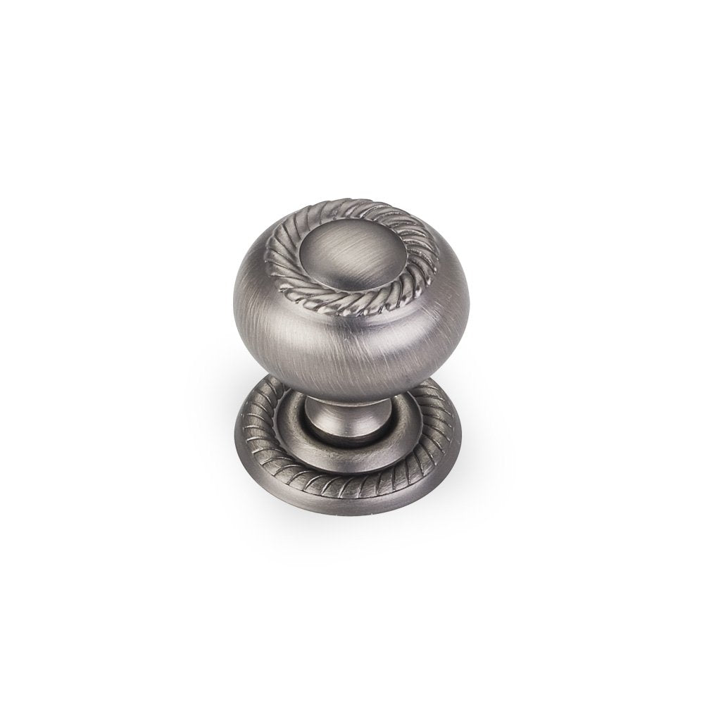 Jeffrey Alexander S6060BNBDL 1-1/4" Diameter Brushed Pewter Rope Rhodes Cabinet Knob