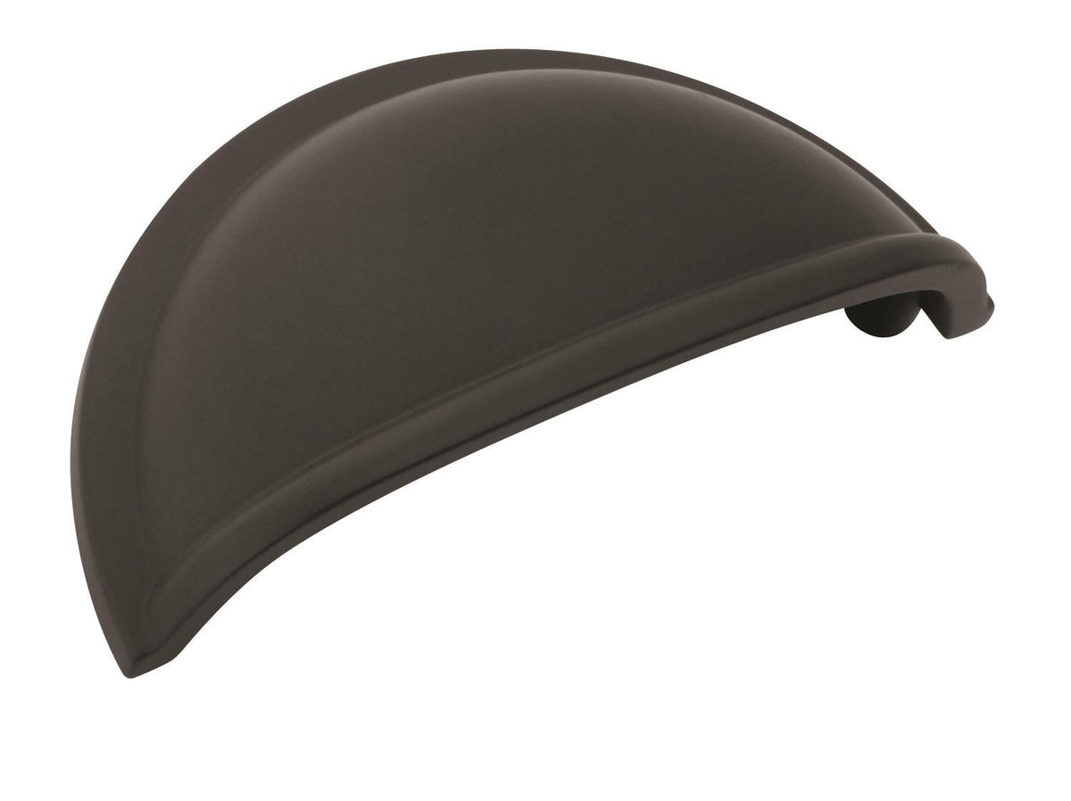 Amerock Cabinet Cup Pull Matte Black 3 inch (76 mm) Center to Center Cup Pulls 1 Pack Drawer Pull Drawer Handle Cabinet Hardware
