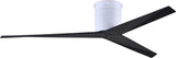 Matthews Fan EKH-WH-BK Eliza-H 3-blade ceiling mount paddle fan in Gloss White finish with matte black ABS blades.