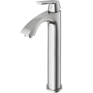 VIGO Linus 10.625 inch H Single Hole Single Handle Bathroom Faucet in Brushed Nickel - Vessel Sink Faucet VG03013BN