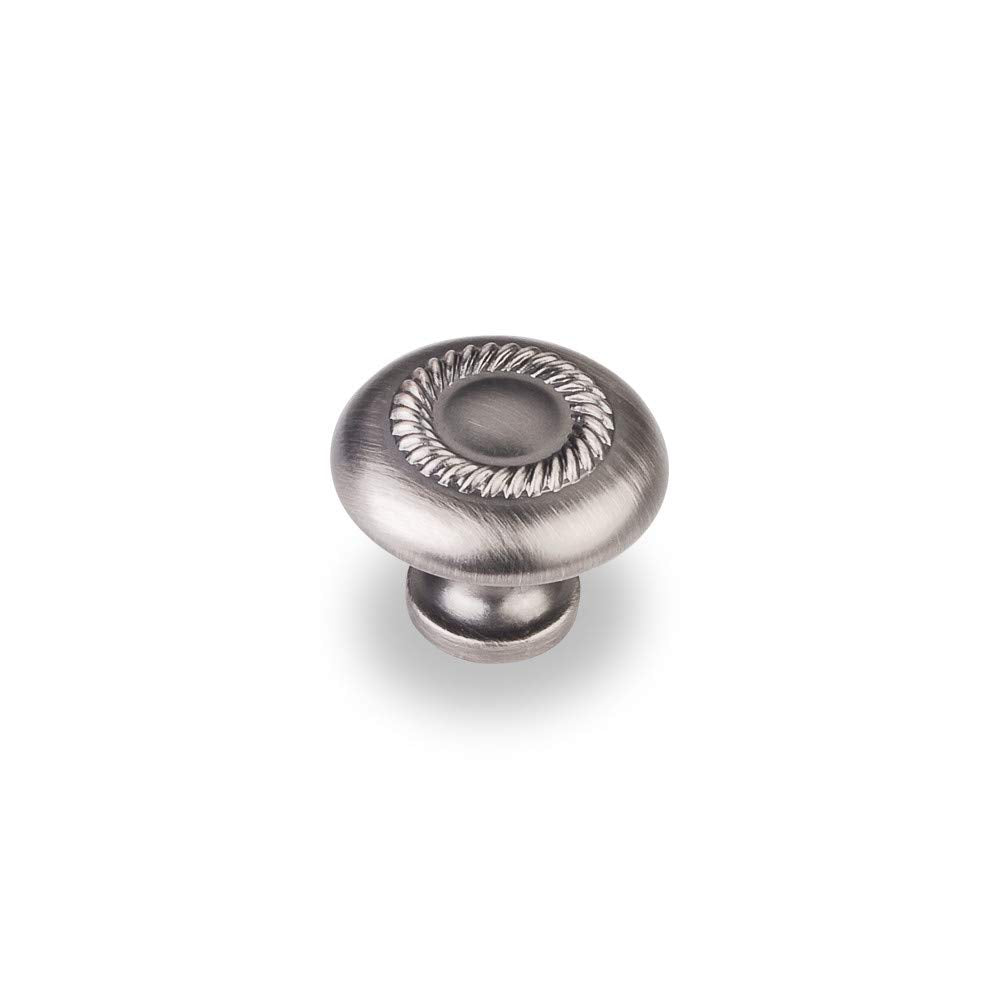 Elements Z118-BNBDL 1-1/4" Diameter Brushed Pewter Rope Detailed Cypress Cabinet Mushroom Knob