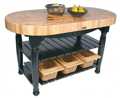 John Boos CU-HAR60-AL American Heritage Harvest Kitchen Island with Butcher Block Top Base Finish: Alabaster White