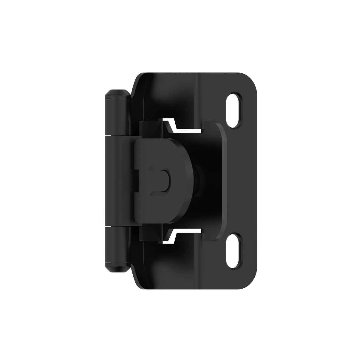 Amerock BPR8719FB Cabinet Hinge 1/2 in (13 mm) Overlay Single Demountable Partial Wrap Matte Black Kitchen Cabinet Door Hinge 1 Pair/2 Pack Functional Hardware