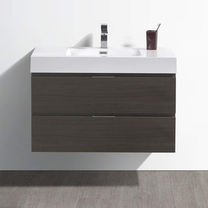 Fresca FCB8336WH-I Fresca Valencia 36" Glossy White Wall Hung Modern Bathroom Vanity