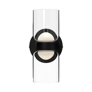 Kuzco WS52511-BK/CL CEDAR 11" WALL SCONCE TEXTURED BLACK CLEAR GLASS 120V ELV LED 3000K 90CRI 11W