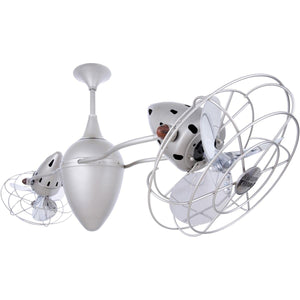 Matthews Fan AR-BN-MTL Ar Ruthiane 360° dual headed rotational ceiling fan in brushed nickel finish with metal blades.