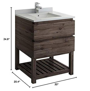 Fresca FCB3130ACA-FS-CWH-U Cabinet with Top and Sink