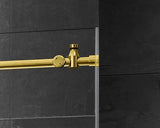 Elegant 48''×76'' Frameless Shower Door, Frameless Single Sliding Shower Door, 3/8”(10mm) Clear Tempered Glass, Stainless Steel Hardware with Towel Bar, in Polished Gold Finish