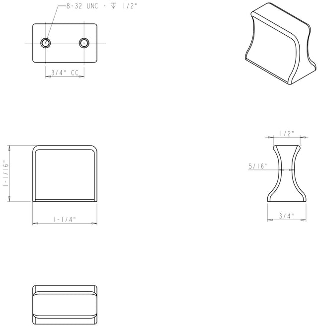 Jeffrey Alexander 752-19SN 1-1/4" Overall Length (16 mm Center-to-Center)  Satin Nickel Sullivan Cabinet Knob
