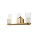 Kuzco VL53519-BG/CL BIRCH 19" VANITY BRUSHED GOLD CLEAR GLASS 120V ELV LED 3000K 90CRI 16W