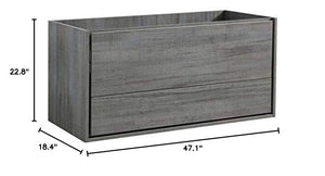 Fresca FCB9248OG-D Fresca Catania 48" Ocean Gray Wall Hung Double Sink Modern Bathroom Cabinet