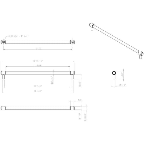 Jeffrey Alexander 885-305SBZ 305 mm Center-to-Center Satin Bronze Hayworth Cabinet Bar Pull