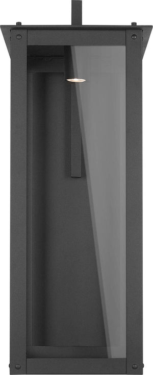 Capital Lighting 934642BK-GL Hunt 1 Light Outdoor Wall Lantern Black