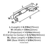 Amerock Cabinet Pull Polished Chrome 6-5/16 inch (160 mm) Center-to-Center Granby 1 Pack Drawer Pull Drawer Handle Cabinet Hardware