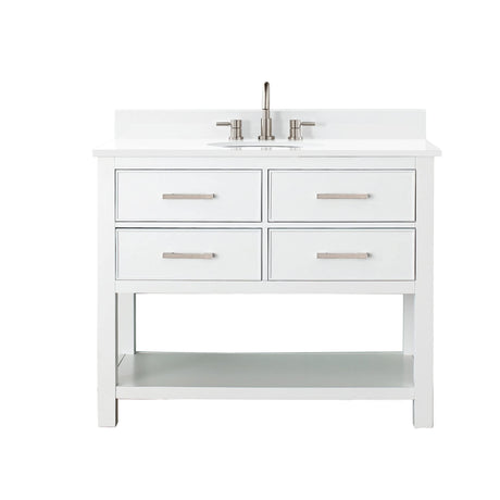 Avanity Brooks 43 in. Vanity in White finish with Engineered White Stone Top