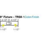 Task Lighting TRS9-1B-BK 9" TR Switch Series Angle Power Strip, Single Switch, Black Finish, Black Switch and Receptacles