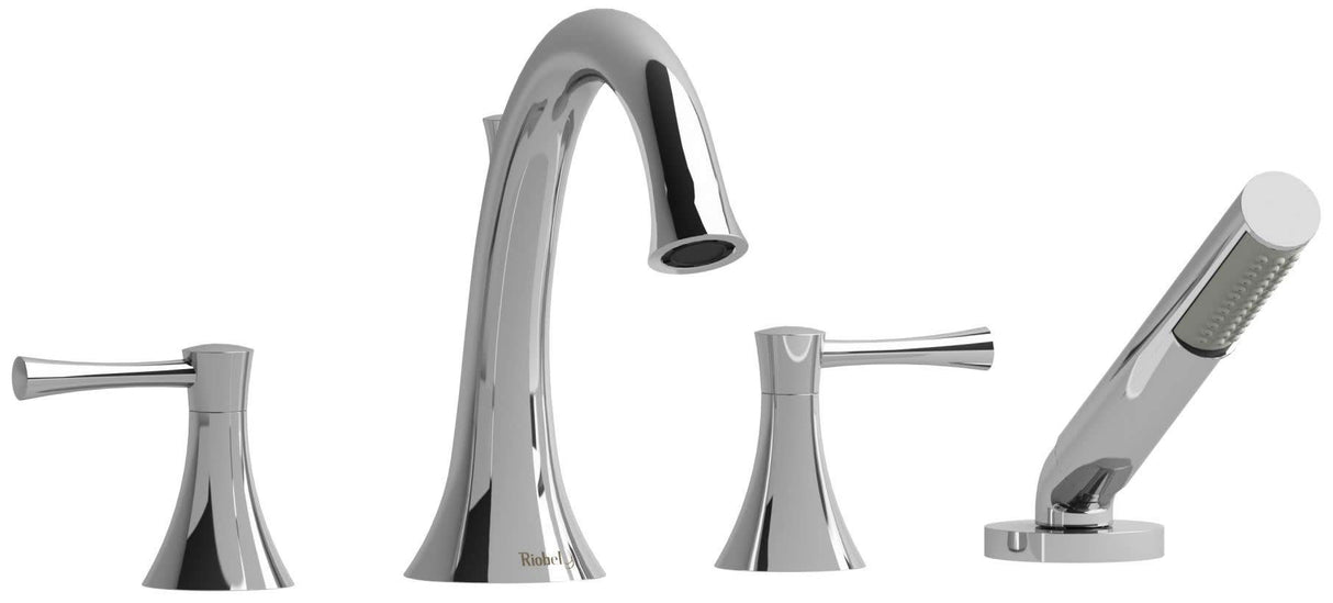Riobel ED12LC 4-Piece Deck-Mount tub Filler with Hand Shower, Chrome