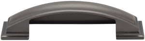 Jeffrey Alexander 436-96BNBDL 96 mm Center-to-Center Brushed Pewter Square Annadale Cabinet Cup Pull