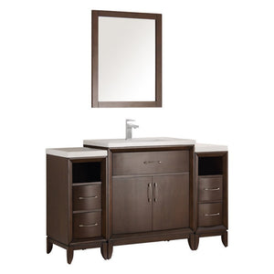 Fresca FVN21-123012AC Fresca Cambridge 54" Antique Coffee Traditional Bathroom Vanity w/ Mirror