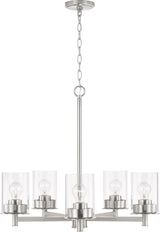 Capital Lighting 446851BN-532 Mason 5 Light Chandelier Brushed Nickel