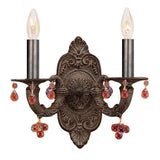 Paris Market 2 Light Amber Crystal Venetian Bronze Sconce 5200-VB-AMBER