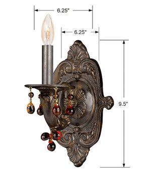 Paris Market 1 Light Amber Crystal Venetian Bronze Sconce 5201-VB-AMBER