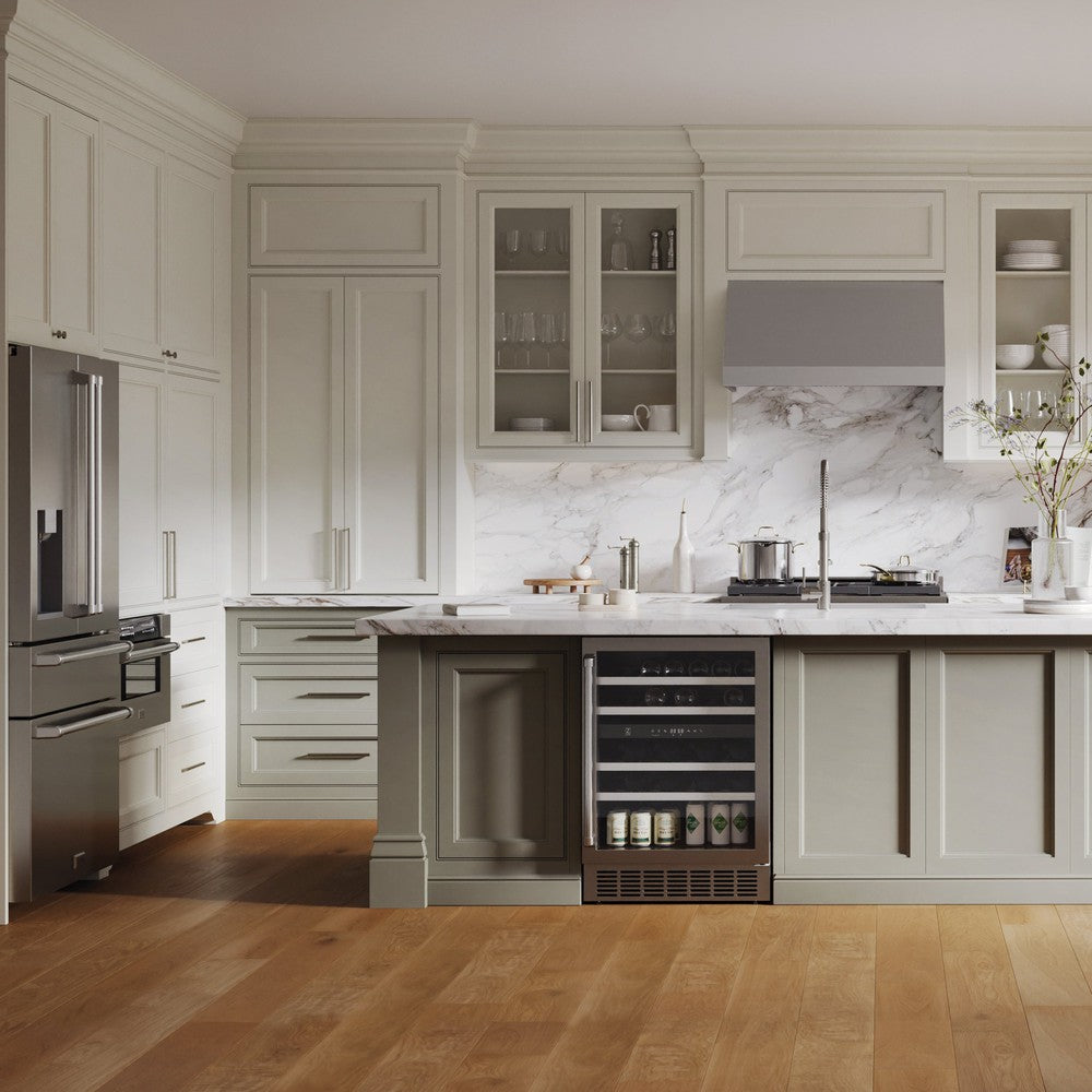 ZLINE 36 in. 21.6 cu. ft. Counter-Depth French Door Refrigerator with Water and Ice Dispenser in Fingerprint-Resistant Stainless Steel (RFM-W-36)