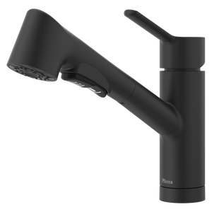 Pfirst Modern 1-Handle Pull-Out Kitchen Faucet in Spot Defense Matte Black