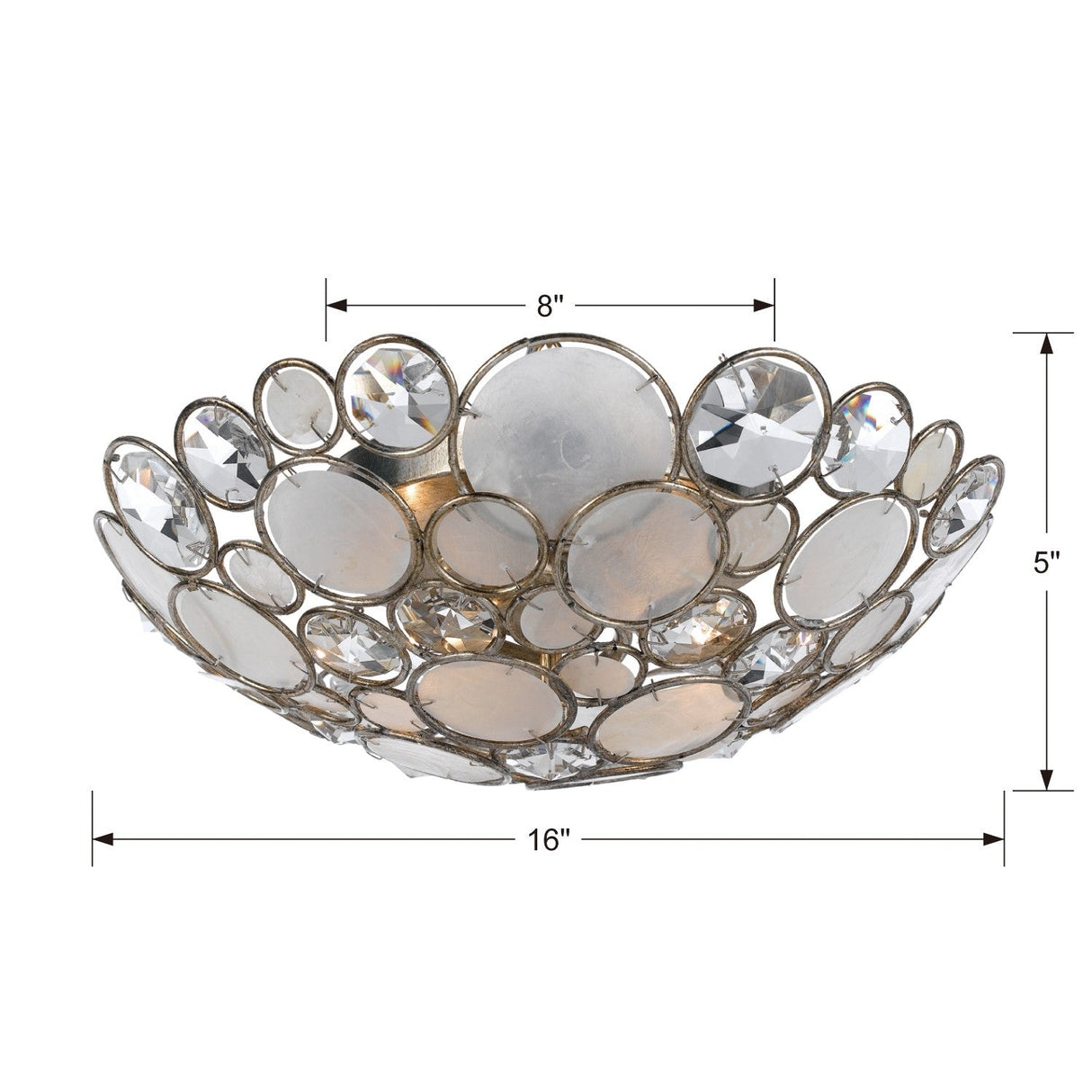 Palla 3 Light Antique Silver Flush Mount 524-SA