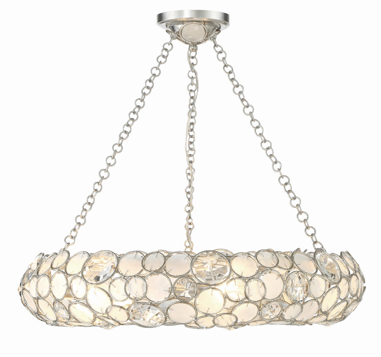 Palla 6 Light Antique Silver Chandelier 525-SA