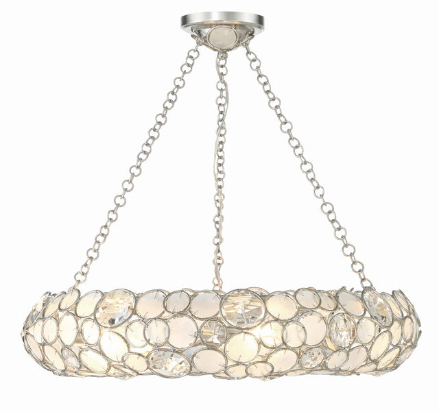 Palla 6 Light Antique Silver Chandelier 525-SA