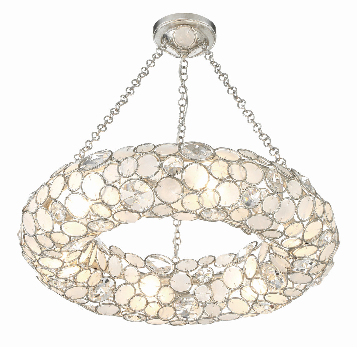 Palla 6 Light Antique Silver Chandelier 525-SA